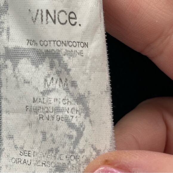 Vince Full Zip Cotton Blend Navy Hooded Sweatshirt Elbow Patches Size Medium - Picture 7 of 8